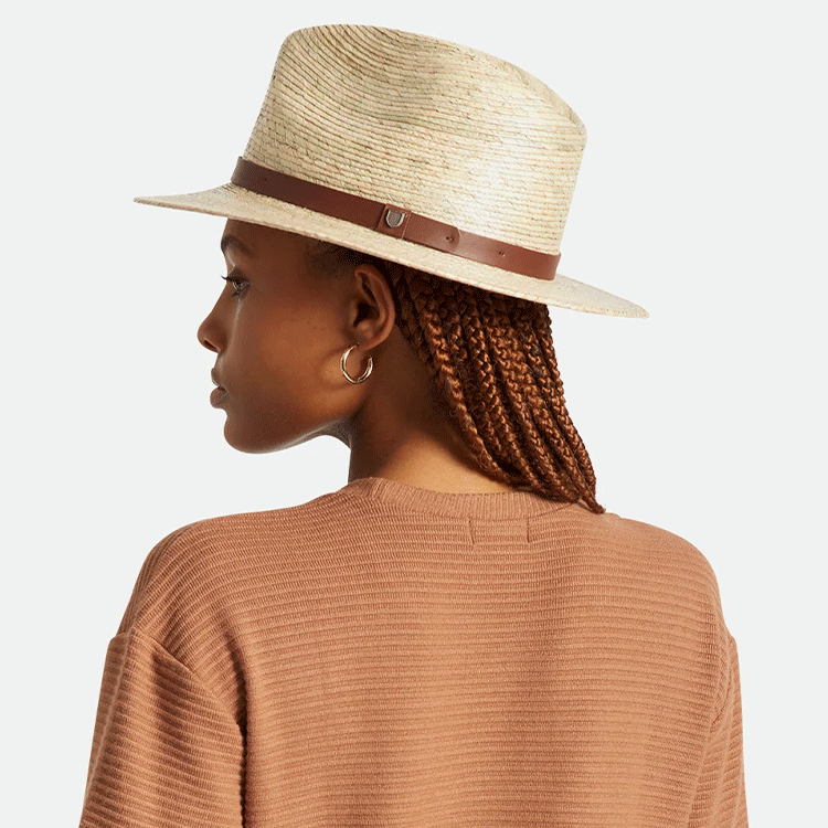 Brixton Messer Straw Fedora Natural Hats By The Hundred