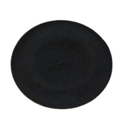 HW Collection Wool Beret - Black
