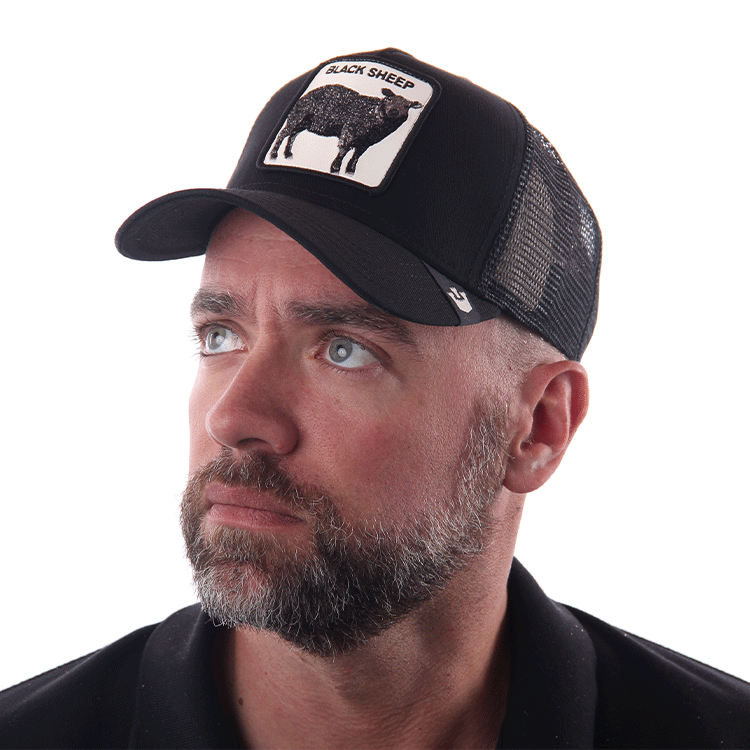 Black sheep trucker cap hotsell