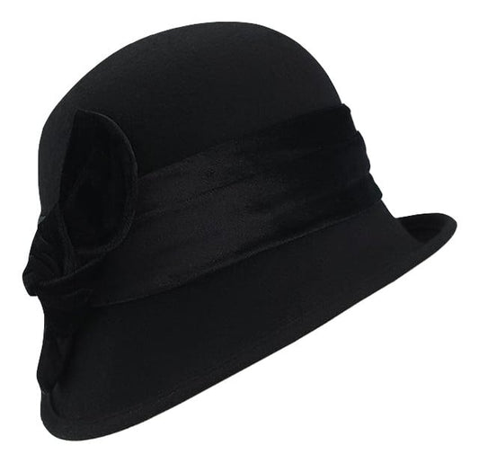 HW Collection Elizabeth Cloche Hat - Black