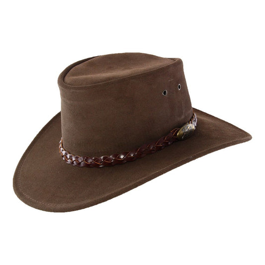 Jacaru Kids Suede Leather Hat - Brown