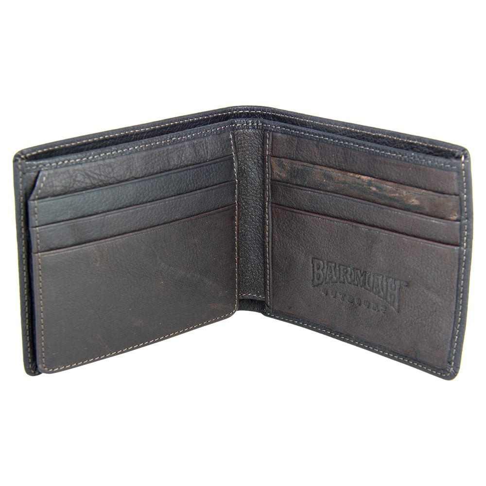 Barmah Kangaroo Leather 1 Fold Wallet - Black