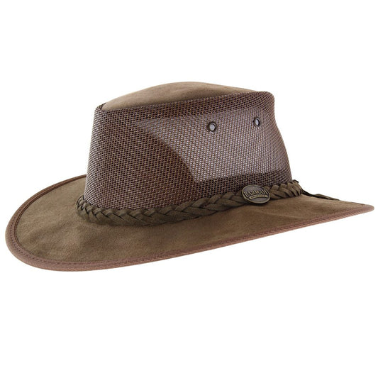 Barmah 1064RB Foldaway Cooler Leather Hat  - Royal Brown