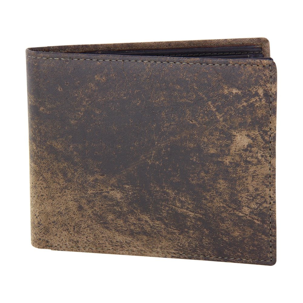 Jacaru Kangaroo Leather Flap Wallet - Stonewash