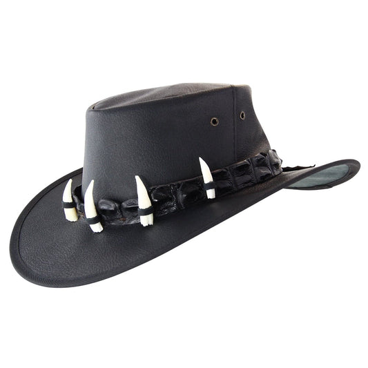 Jacaru Hats Ayers Croc - Roo Leather Black