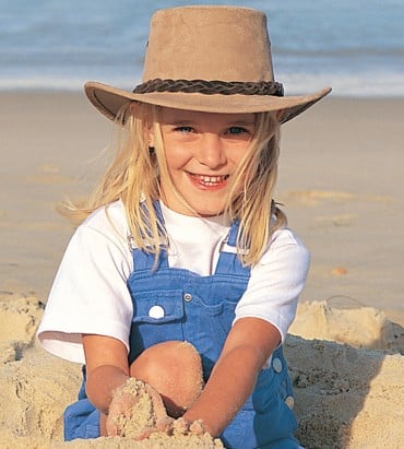 Jacaru Kids Suede Leather Hat - Sand