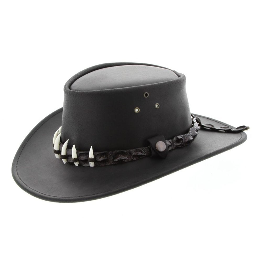 Jacaru Hats Wallaroo Croc - Black