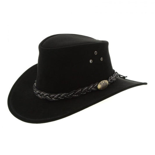 Jacaru Kids Suede Leather Hat - Black