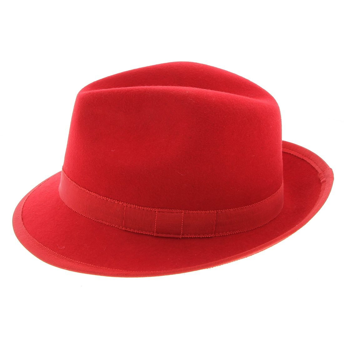 Melbourne Hats Trilby Formal - Red/Red Band