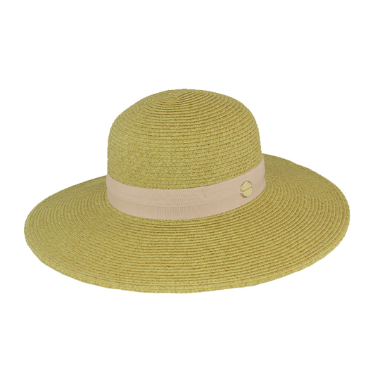 Sundaise Polly Wide Brim Hat - Natural/Blush