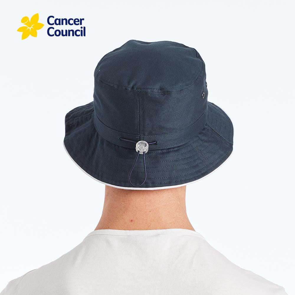 Cancer Council Jester Cotton Bucket Hat - Navy/White