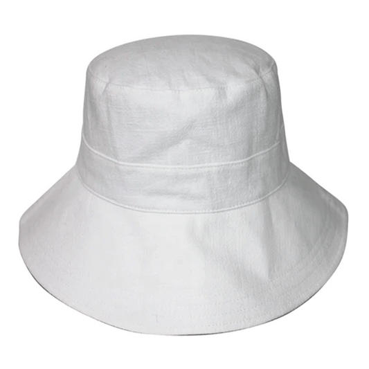Rigon Fifi Linen Bucket Hat - White