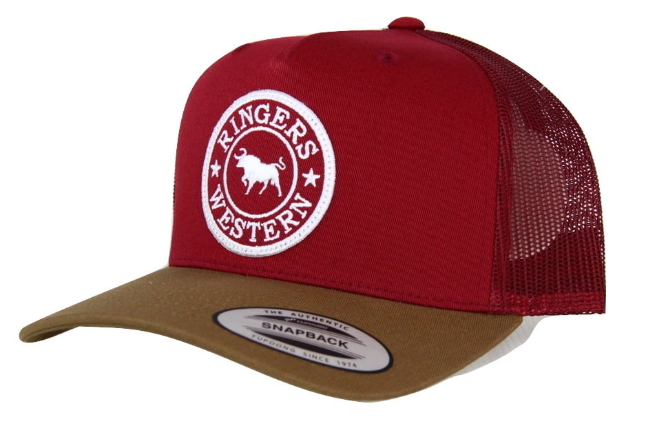 Ringers Western Signature Bull Trucker Burgundy & Clay with White & Burgundy Patch
