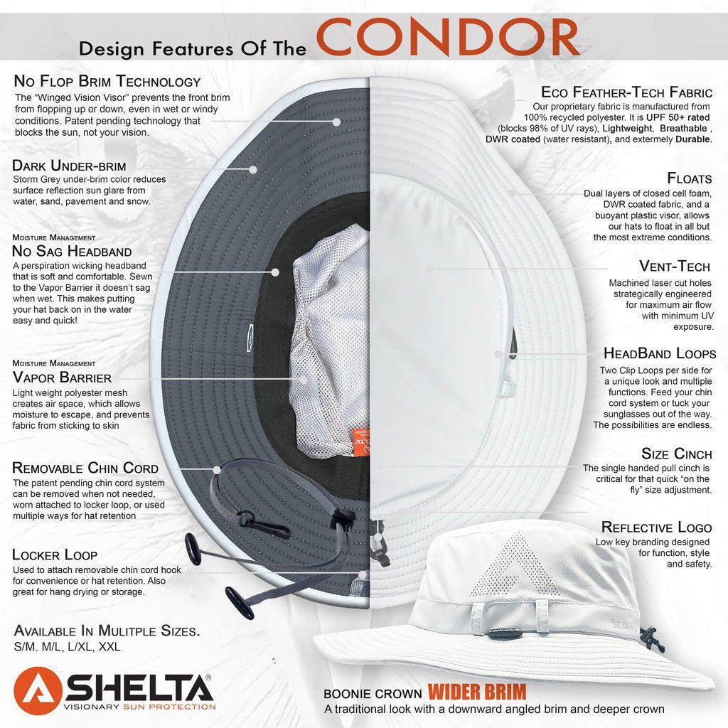 Shelta Hats Condor Performance Sun Hat - Storm Grey