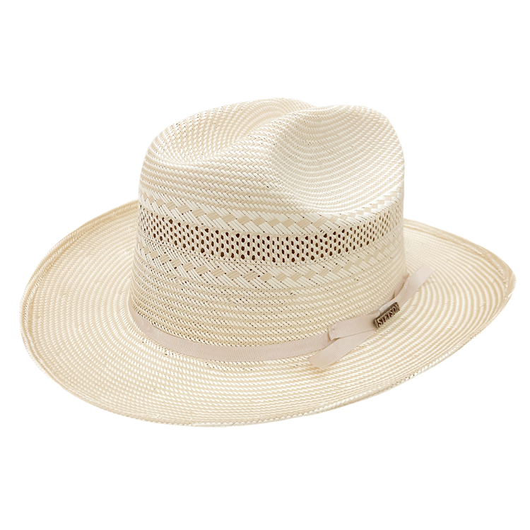 Stetson Savannah Way Open Road Vented Straw Hat - Ivory