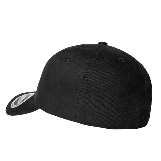 UFLEX 6 Panel Fitted Curved Cap - Black