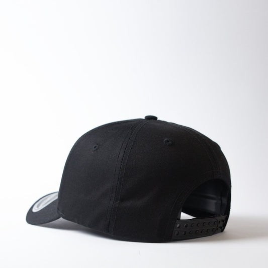 UFLEX 5 Panel Snapback Curved Cap - Black