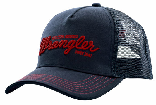 Wrangler Logo Trucker Cap - Navy